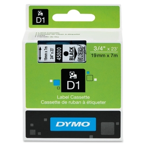 DYMO D1 Electronic Tape, 3/4"x23' Size, Black/Clear by Dymo