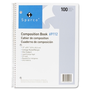 QUALITY PARK PRODUCTS 69112 Composition Book, 100 Sheets, College Ruled,11"x8-1/2", WE by Sparco