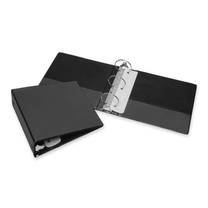 National Industries For the Blind 7510-01-510-4871 View Binder, Clear Overlay, 11"x8-1/2", 3" Cap, Black by SKILCRAFT