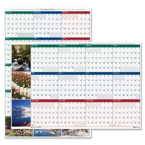 HOUSE OF DOOLITTLE 393 Earthscapes Laminated Planner,Horizontal/Vertical,24"x37" by House of Doolittle