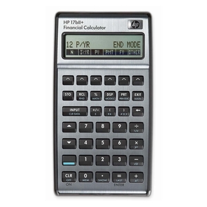 Financial Calculator, 3-2/5"x5-3/4"x5/8", Black/Silver by HP