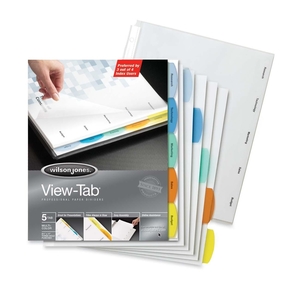 ACCO Brands Corporation W55964 View Tab Paper Dividers, 5-Tab, 8-1/2"x11", Multi by Wilson Jones
