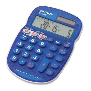 10-Digit Calculator, Drill function, 3-1/3"x5"x3/4", Blue by Sharp