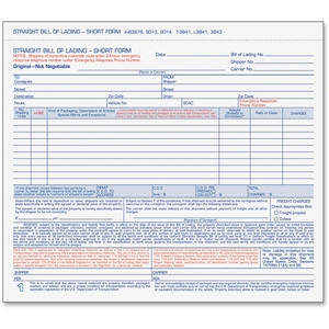 Tops Products L3841 Snap-Off&reg Bill of Lading, Short Form with Hazard Matl. Info, Triplicate, 250 Sts/Pack (TOPL3841) by TOPS