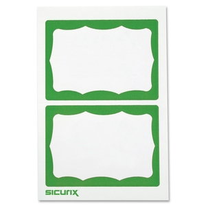 Visitor Badge, Green Border, 100/BX, White/Green by Baumgartens