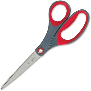 3M 1448 Scissors, Precision, 8" Straight, Gray/Red by Scotch
