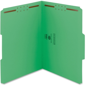 Tops Products 12142 Fastner Folders, 11pt, 9-1/2"x11", 1/3Cut, 50/BX, Green by Smead