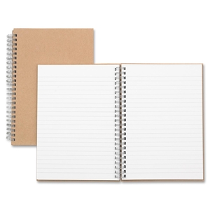 Redi-Tag Corporation 20205 Hardcover Notebk, Twin Wire, 80 Shts, 8-1/4"x5-7/8", BN/KFT by Nature Saver