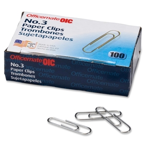 OFFICEMATE INTERNATIONAL CORP. 99913 Paper Clips Size 3 Standard, .031 Gauge, Silver by OIC