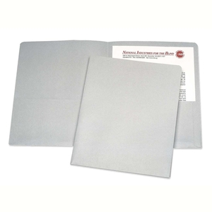 National Industries For the Blind 7510-00-584-2491 Double Pocket Portfolio, 3/8" Exp., Letter, 25/BX, Gray by SKILCRAFT