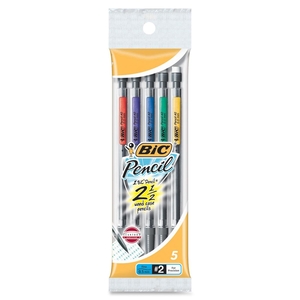 BIC MPFP51-BK Mechanical Pencil, 0.5mm, 5/PK, Black Lead by BIC