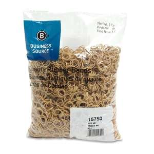 Rubber Bands,Size 8,1 lb./BG,7/8"x1/16",Natural Crepe by Business Source