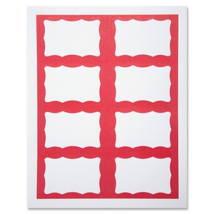 Visitor Badges,8-1/2"x11" Sheet,200/BX,RD Border,White/Red by Baumgartens