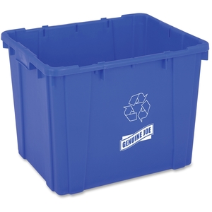 Avery 11582 Recycling Bin, Curbside, 14 Gal, 14.5"x19.5"x15.38", Blue by Genuine Joe