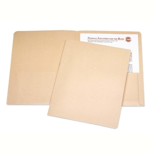 National Industries For the Blind 7510-00-584-2492 Double Pocket Portfolio, 3/8" Exp., Letter, 25/BX, Tan by SKILCRAFT