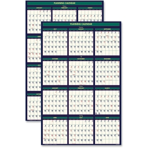 Poster Style Reversible/Erasable Fiscal Wall Calendar, 24x37, 4 Color (HOD391) by House of Doolittle