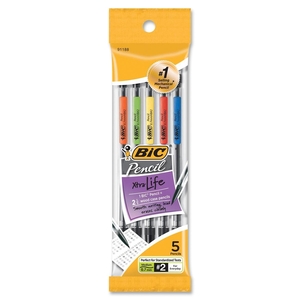 BIC MPP51 Mechanical Pencil, w/ 3 No. 2 Leads, .7mm, 5/PK by BIC