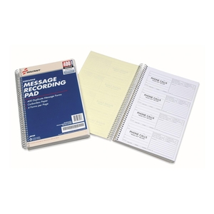 National Industries For the Blind 7510-01-357-6830 Message Pad,2-5/8"x6-1/4",4/Pg, 400 Forms/Bk, White/Yellow by SKILCRAFT