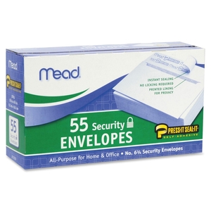 ACCO Brands Corporation 75030 Security Envelopes, Self-Sealing, No 6.7, 55/BX, White by Mead