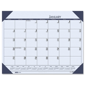Desk Pad, 12 Month, Jan-Dec, 18-1/2"x13", Blue by House of Doolittle