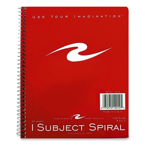 ACCO Brands Corporation 12010 1-Subject Notebook,Wide Ruled,50 Sheets,8-1/2"x7",Brite Cvrs by Roaring Spring