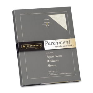 Southworth Company, Agawam, MA Z980CK Fine Parchment Paper,65lb,100 SH/BX,Acid-free/Lignin,Ivory by Southworth