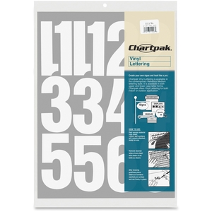 Chartpak, Inc 01196 Vinyl Numbers, 4", White by Chartpak