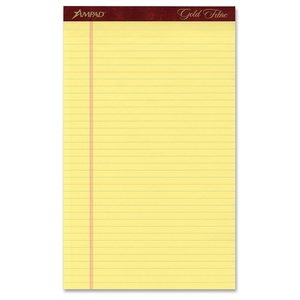 Tops Products 20034 Perforated Pads, Narrow Rule,50 Sht,8-1/2"x14", Canary by TOPS