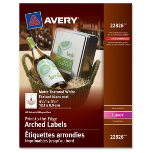 Avery 22826 Print to Edge Labels, Textured,3-1/2"x4-3/4", 40/PK, White by Avery