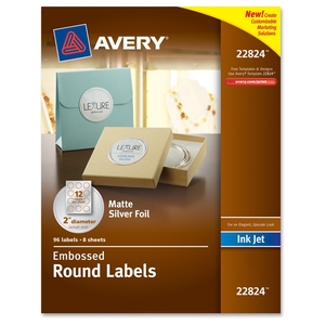 Seventh Generation, Inc 22824 Round Labels, 2", Foil/Embosed, 120/PK, Silver by Avery