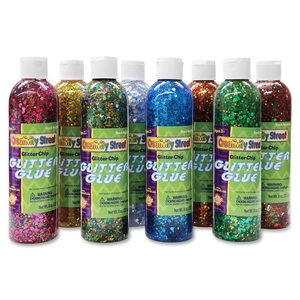 The Chenille Kraft Company 8562 Glitter Chip Glue, 8oz., 8/PK, Assorted by ChenilleKraft