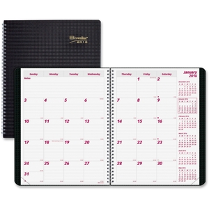 Dominion Blueline, Inc CB1262V.BLK Monthly Planner, 14Mths Dec-Jan, 2PPM, 8-1/2"x11", BK by Brownline