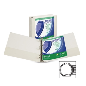 SAMSILL CORPORATION 17267 Round Ring View Binder, Anti-Micro, 2", White by Samsill