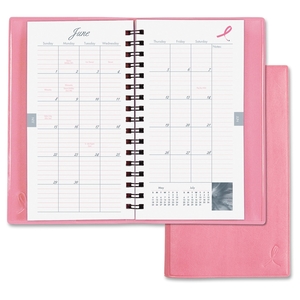 ACCO Brands Corporation 11219 Pink Ribbon Pocket Planner,Wirebound,2PPM,3-1/2"x6-1/2",PK by Day-Timer