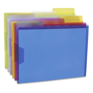 Tops Products 52565 Poly View Folder, 1/3 Cut Tabs, Letter, 6/PK, Assorted by Pendaflex