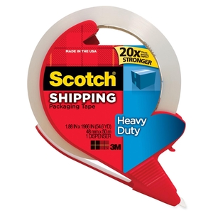 3M 3850RD Packing Tape w/Disp, Hvy-Dty, 1.88"x54.6Yds, Clear by Scotch