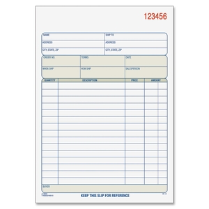 Tops Products TC5803 Sales/Order Book,Carbonless,3-Part,5-2/3"x8-2/5",WE by Adams