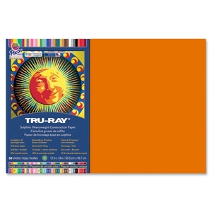 PACON CORPORATION 103034 Construction Paper,76 lb.,12"x18", 50/PK, Orange by Tru-Ray