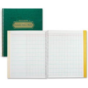Class Roll Book,11"x8-1/2", Wirebound,Manila Double Pocket by Roaring Spring