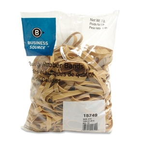 Business Source 15749 Rubber Bands,Size 73,1 lb./BG,3"x3/8",Natural Crepe by Business Source