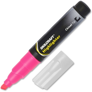 National Industries For the Blind 7520-00-460-7598 Jumbo Highlighter, Chisel Point, 12/BX, Fluorescent Pink by SKILCRAFT