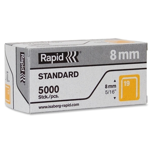 Rapid 23391500 Fine Wire Staples, No. 19, 5/16", High Cap, 5000/BX, GY by Rapid