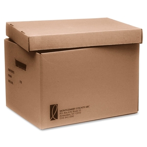 National Industries For the Blind 8115-01-455-4036 File Storage Box, W/ Removable Lid, 10"x12"x15", Kraft by SKILCRAFT