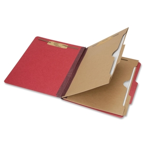 National Industries For the Blind 7530016006972 Classification Folder, 6-Part,2-Div,2"Exp,Ltr, 11pt,D.Red by SKILCRAFT