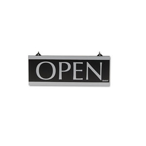 U.S. Stamp & Sign 4246 Century Series Reversible Open/Closed Sign, w/Suction Mount, 13 x 5, Black by U. S. STAMP & SIGN