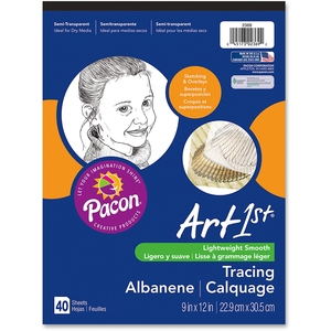 PACON CORPORATION 2369 Tracing Pad,F/Sketches and Overlays,9"x12",40 Sheets, WE by Art1st