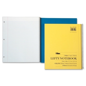 Tops Products 65128 Lefty Kraft Notebook,1-Subject,College Ruled,11"x9",80 Sheet by TOPS