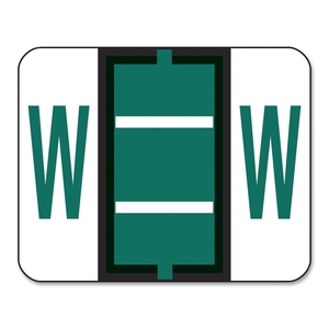 Sanford, L.P. 67093 Color Code Labels, "W", 1"x1-1/4", 500/RL, Dark Green by Smead