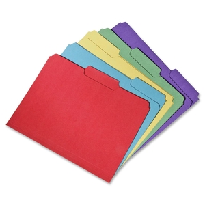 National Industries For the Blind 7530-01-566-4143 File Folders,2-Ply Tab,1/3 Cut,Recycled,Ltr.,100/BX,AST by SKILCRAFT