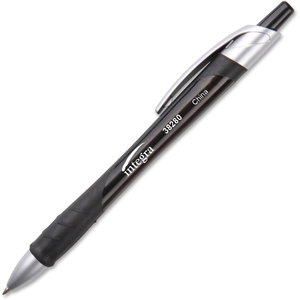 Integra 38280 Gel Ink Pen,Retract,Rubber Grip,.7mm,12/BX,BK Barrel/BK Ink by Integra